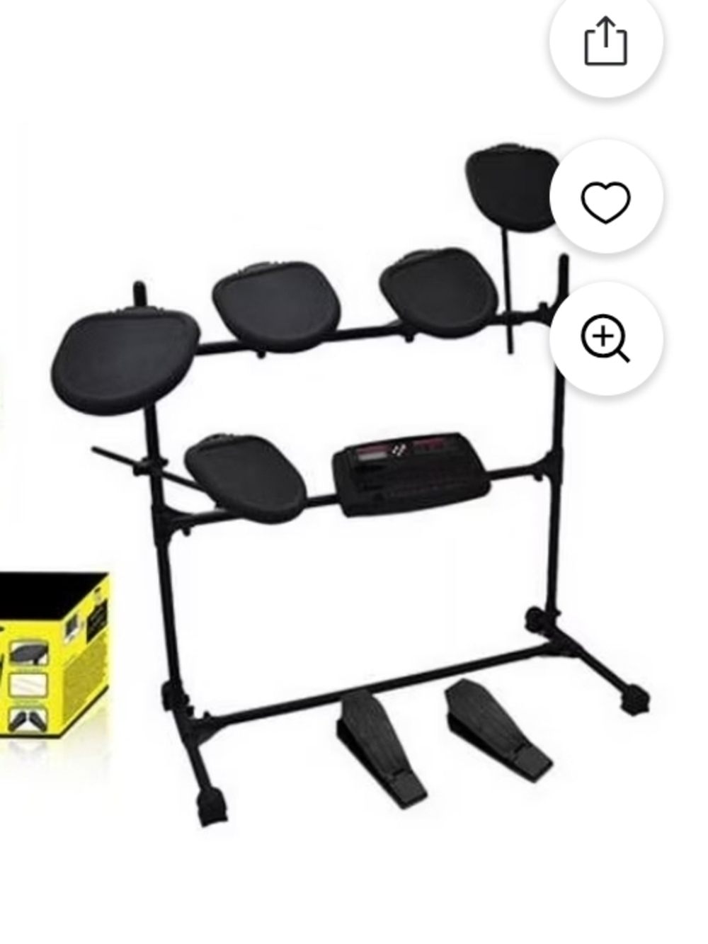 Pyle Pro Ped07 Electronic Drum Kit with Dual Pedals - Black EUC